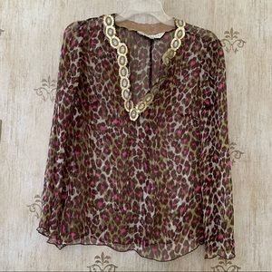 Trina Turk sheer silk blouse